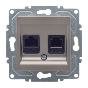 Günsan Eqona Mocha Vidalı Data & Nümeris Telefon Prizi (RJ45 Cat5E + Cat3)