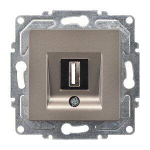 Günsan Eqona Mocha Vidalı USB Data Prizi