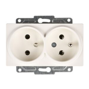 Günsan Eqona Fildişi Beyazı İkili UPS Priz- 16A 250V - Vidalı