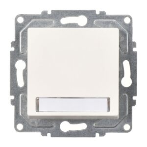 Günsan Eqona Fildişi Beyazı Klipsli Eqona Işıklı Etiketli Zil Butonu 12V