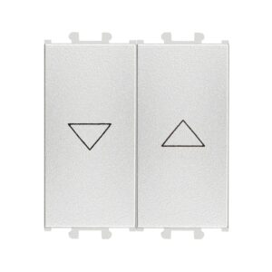 Günsan Domino Gümüş Çiftli Stor & Jaluzi Butonu - 2M - 16AX 250V