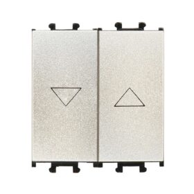 Günsan Domino Metalik Bej Çiftli Stor & Jaluzi Butonu - 2M - 16AX 250V