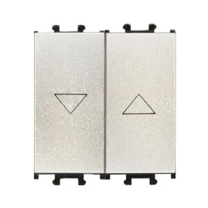 Günsan Domino Metalik Bej Çiftli Stor & Jaluzi Butonu - 2M - 16AX 250V