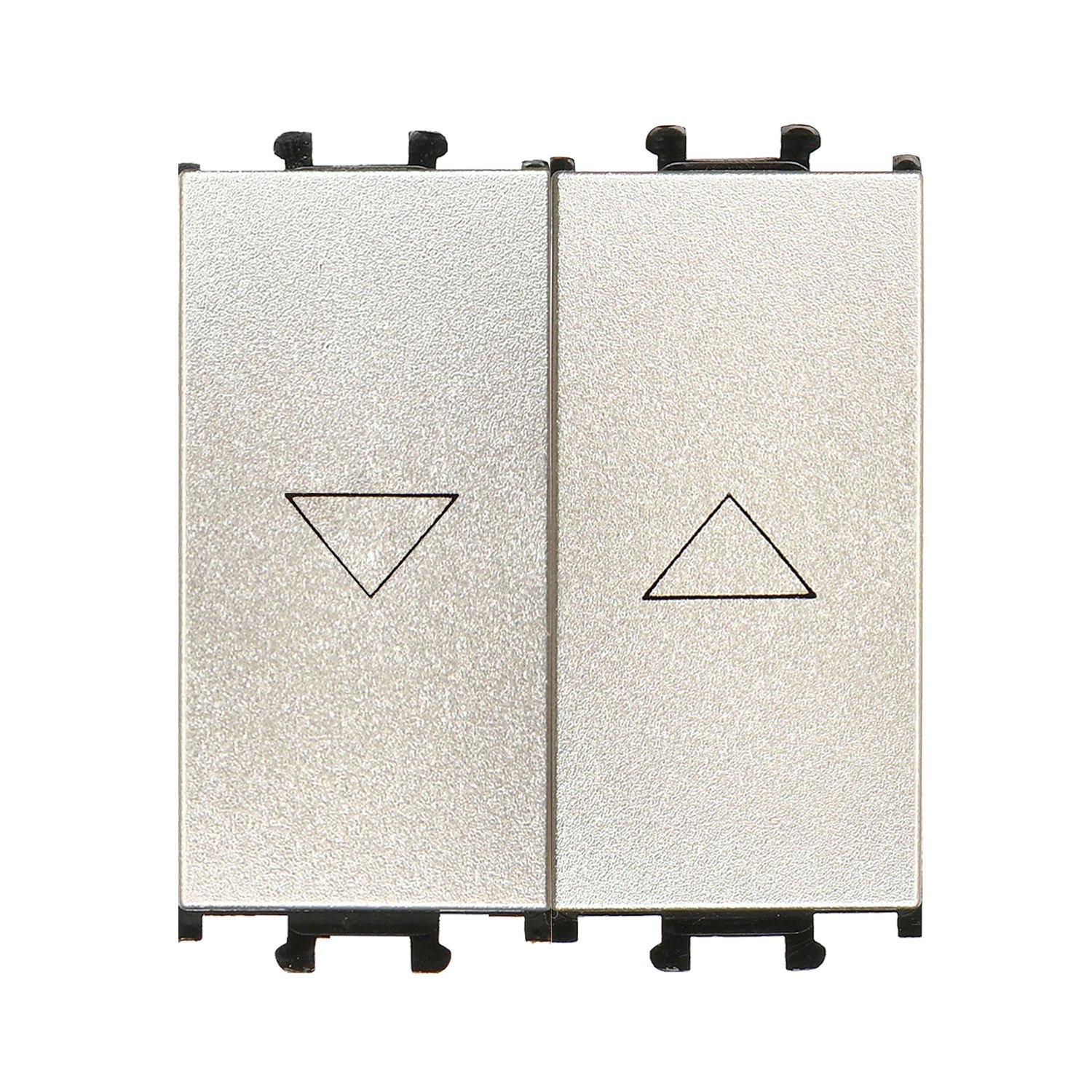 Günsan Domino Metalik Bej Çiftli Stor & Jaluzi Butonu - 2M - 16AX 250V