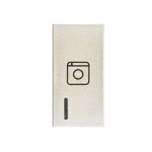 Günsan Domino Metalik Bej Kapak Işıklı Nötrlü Çamaşır Makinesi Anahtarı 1M