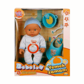 Çocuk 030021 Sunman, Bebelou Yemek Zamanı Sesli Bebek Seti 35 cm / +3 yaş