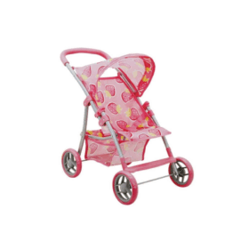Çocuk 09324 Çilek Desenli 4 Tekerlekli Puset -Sunman