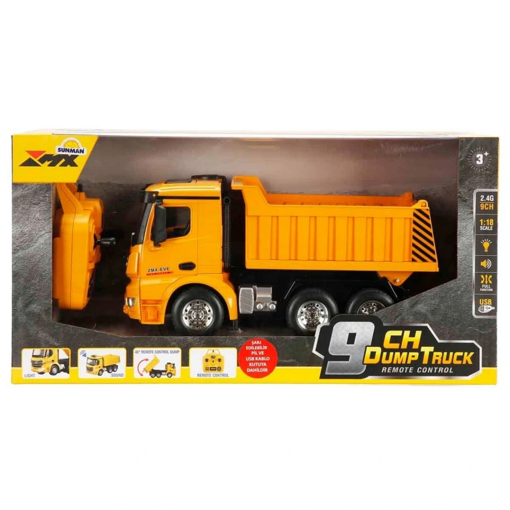 1/18 Uzaktan Kumandalı Sesli ve Işıklı Damperli Kamyon F/F - Görsel 5