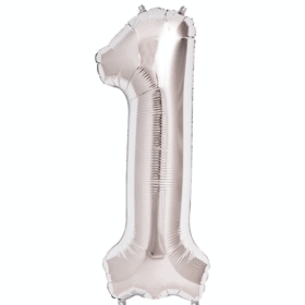 Çocuk 1 Rakam Folyo Balon Gümüş  40 inç