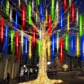 10 Adet İç ve Dış Mekan İçin Uyumlu Renkli RGB Akan Meteor Led (K0)