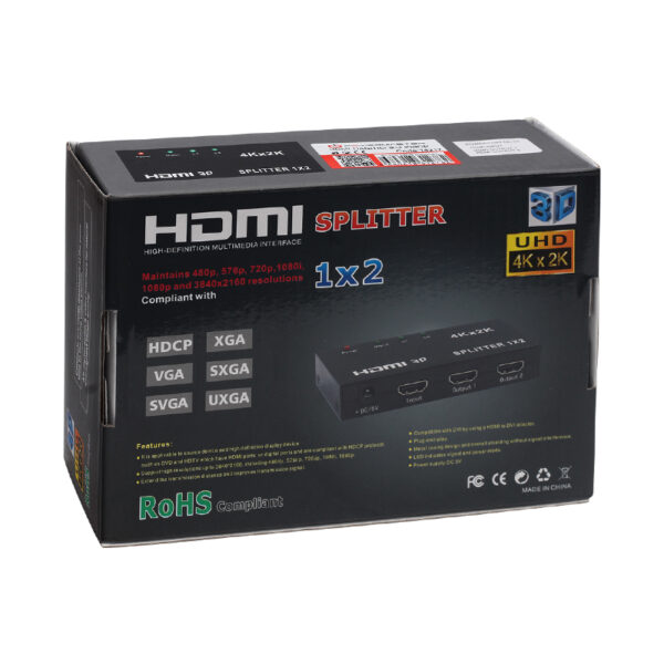 1.4V 1080P 4KX2K 2 PORT HDMI SPLITTER DAĞITICI (K0) - Görsel 3