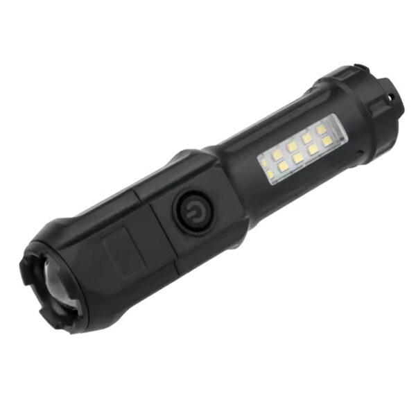 109-B ZOOMLU FLASH ÖZELLİKLİ SMD VE POWER LEDLİ ŞARJLI PLASTİK KASA EL FENERİ (POWERBANK ÖZELLİKLİ) (K0)