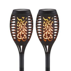 12 LEDLİ IP44 ALEVLİ SOLAR BAHÇE AYDINLATMA KUTULU 2Lİ PAKET (K0)