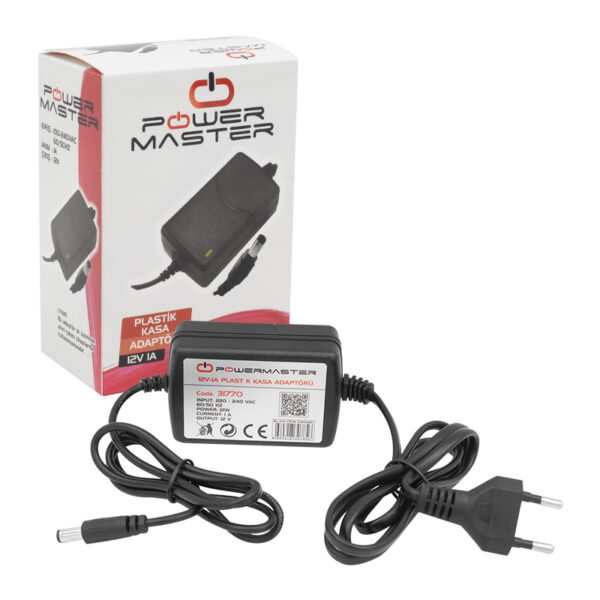 12 VOLT - 1 AMPER - 12 WATT MASAÜSTÜ İKİ UCU KABLOLU ADAPTÖR 5.5*2.5 UÇ (K0) - Görsel 3