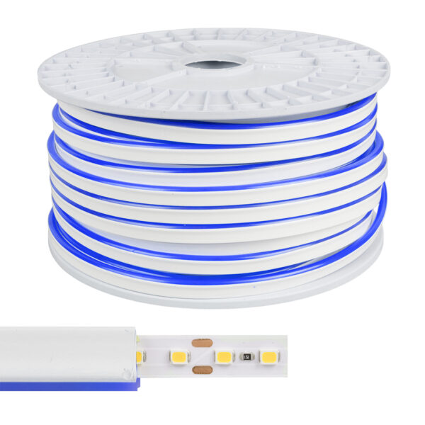 12 VOLT 6X12MM MAVİ NEON LED 50 METRE (K0)