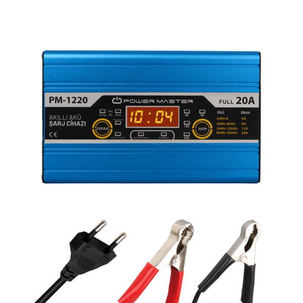 12 VOLT MAX 20 AMPER LCD EKRANLI AKÜ ŞARJ CİHAZI (K0)