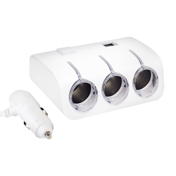 12V/24V ÇİFT USBLİ 3LÜ OTO ÇAKMAK ÇOKLAYICI (K0)