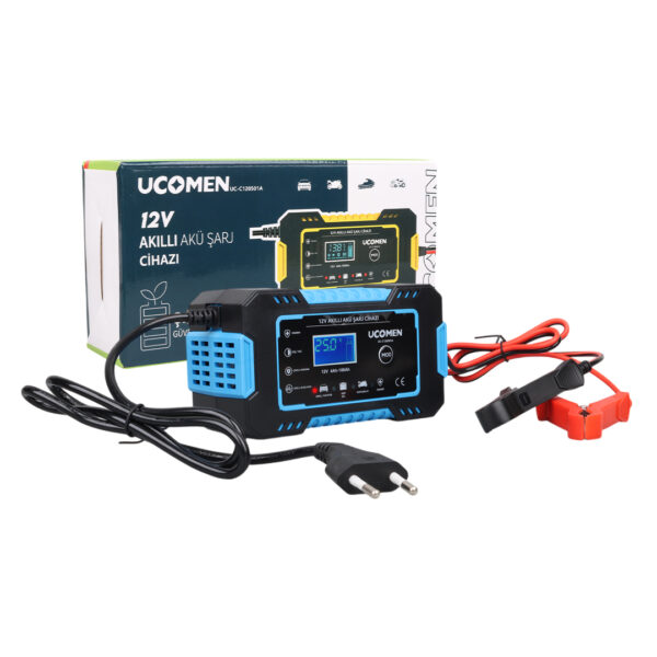 12V 6A MAVİ LED GÖSTERGELİ AKÜ ŞARJ CİHAZI UC-C120501A (K0) - Görsel 3