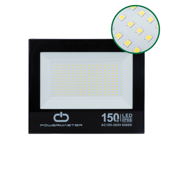 150 WATT - 220 VOLT 6500K IP66 150* IŞIK AÇISI SİYAH SLİM KASA BEYAZ LED PROJEKTÖR (K0) - Görsel 3