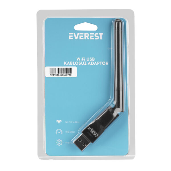 150MBPS 2.4GHZ 2DBI MT7601 İŞLEMCİ WIFI USB KABLOSUZ ADAPTÖR (IPTV UYDU ALICI UYUMLU) EWN-212 (K0) - Görsel 3
