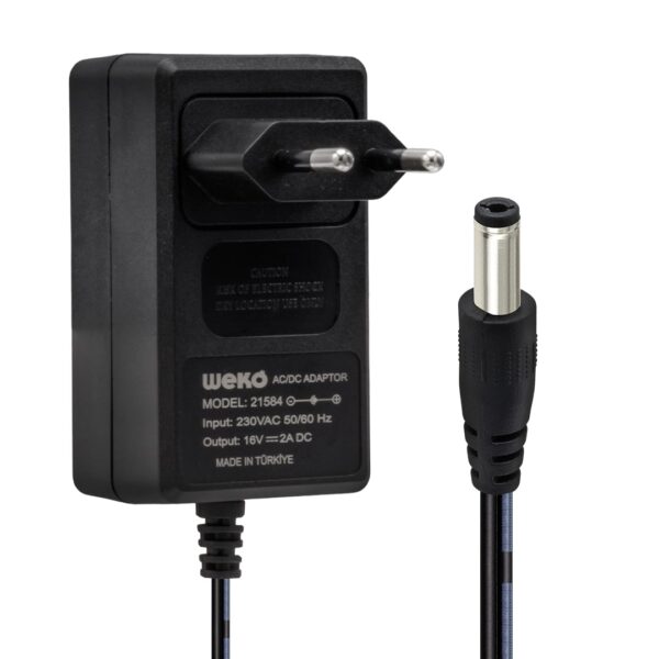 16 VOLT - 2 AMPER 5.5*2.5 UÇLU YERLİ ÜRETİM POWER JACKLI SANTRAL ADAPTÖRÜ (K0)