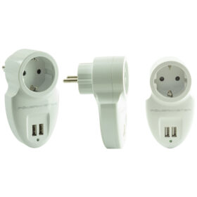 16A-3500W ÇİFT USBLİ TEKLİ AKIM KORUMALI PRİZ ( 79 X 155 MM) (K0)
