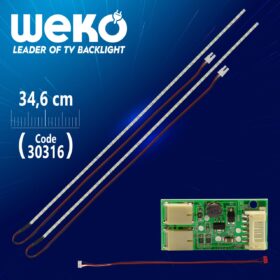 17 UNİVERSAL MONİTÖR E-LED 57 LEDLİ (2835) 340MM 12V ÇİFT LED+SÜRÜCÜ+KABLO TAKIM 34.6 CM (WK-1375) (K0)