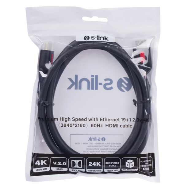 19+1 HDMI TO HDMI 1.5M V2.0 4K (3840*2160) 60HZ KABLO SL-HDM4K011 (K0) - Görsel 4