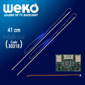 19 UNİVERSAL MONİTÖR E-LED 60 LEDLİ (WIDE) (2835) 410MM 12V ÇİFT LED+SÜRÜCÜ+KABLO TAKIM (WK-0141) (K0)