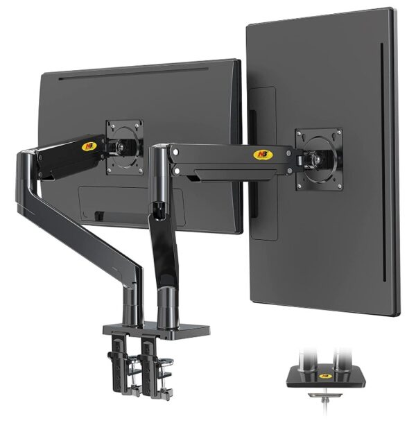 22-32 AMORTİSÖRLÜ STAND ÇİFT KOL LCD / LED MONİTÖR TUTUCU STAND ASKI APARATI (K0) - Görsel 3