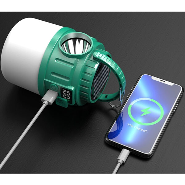 24 LED 5 AYDINLATMA MODU + 2 YAN IŞIK (BEYAZ / SARI) 1200 MAH SOLAR KAMP LAMBASI V65-3 (K0) - Görsel 3