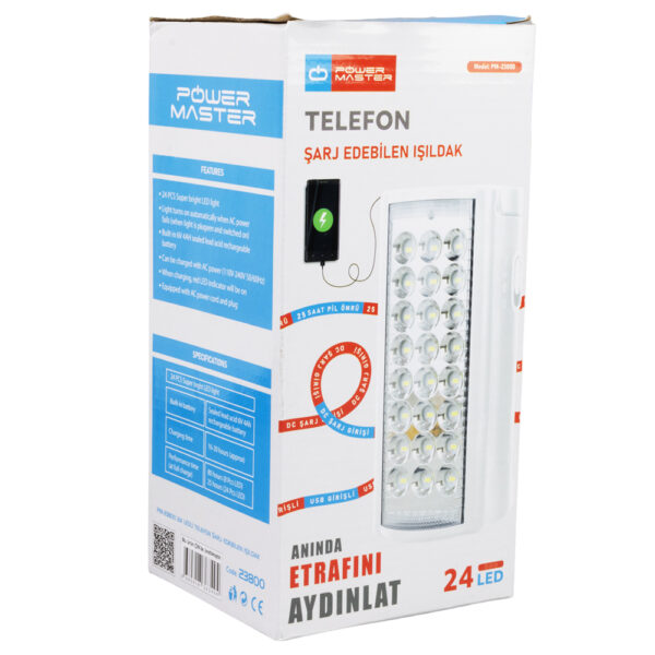 24 LEDLİ TELEFON ŞARJ EDEBİLEN IŞILDAK (K0) - Görsel 3