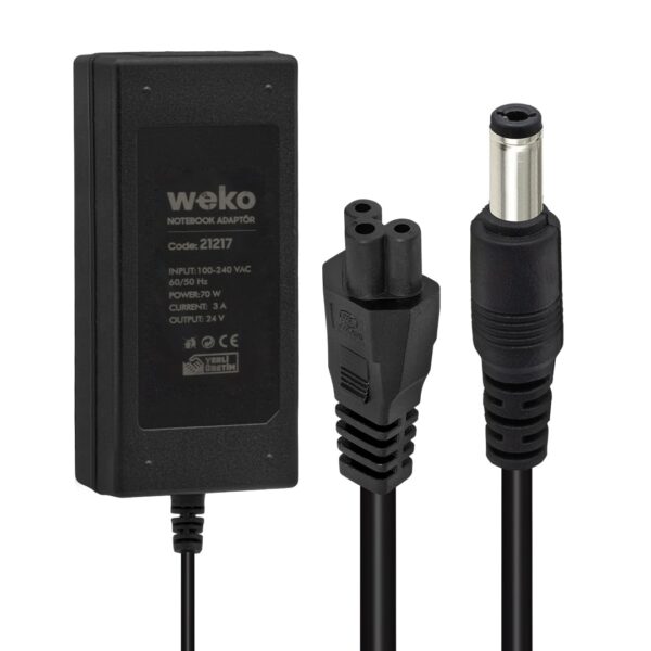 24 VOLT - 3 AMPER - 70 WATT 5.5*2.5 UÇLU YERLİ ÜRETİM NOTEBOOK ADAPTÖR (K0)