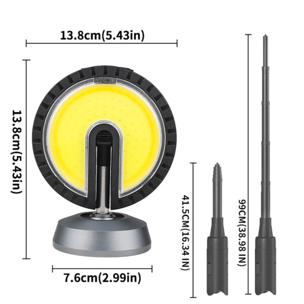 25 WATT USB - TYPE-C GİRİŞLİ COB LEDLİ TEK YÖNLÜ 180 DERECE SOLAR ÇALIŞMA LAMBASI (K0) - Görsel 5