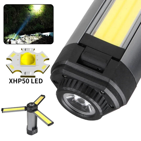 25 WATT USB - TYPE-C GİRİŞLİ P50 VE COB LEDLİ 2 KANATLI KOLLU ÇALIŞMA LAMBASI (K0) - Görsel 2
