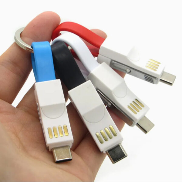 2IN1 LİGHTNİNG TYPE C BAŞLIK MINI USB ŞARJ KABLOSU (K0) - Görsel 3