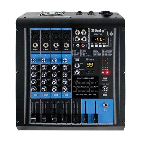 2X350 4 KANAL USB-SD-BLUETOOTH 5 BANT EQ-99 DSP EFK POWER MIXER KA-4701 (K0)
