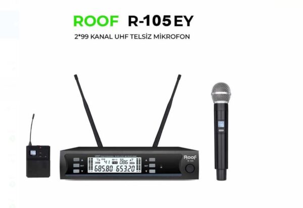 2X99 KANAL UHF 1 EL 1 YAKA TELSİZ MİKROFON R-105EY (K0)