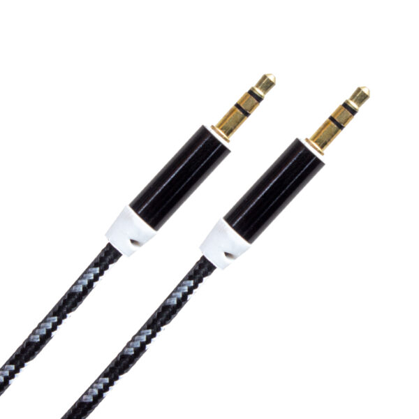 3.5 MM ERKEK/ERKEK RENKLİ ÖRGÜLÜ STEREO AUX 1 METRE KABLO POŞETLİ (K0) - Görsel 2