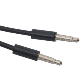 3.5 MM ERKEK/ERKEK SİYAH 4 BOĞUMLU AUX STEREO 1 METRE KABLO (K0)