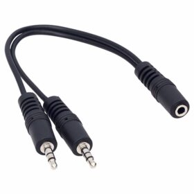 3.5 MM STEREO DİŞİ / 2 X 3.5MM STEREO ERKEK 20 CM Y KABLO KABLO (K0)