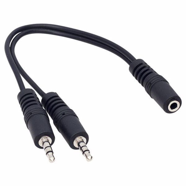 3.5 MM STEREO DİŞİ / 2 X 3.5MM STEREO ERKEK 20 CM Y KABLO KABLO (K0)