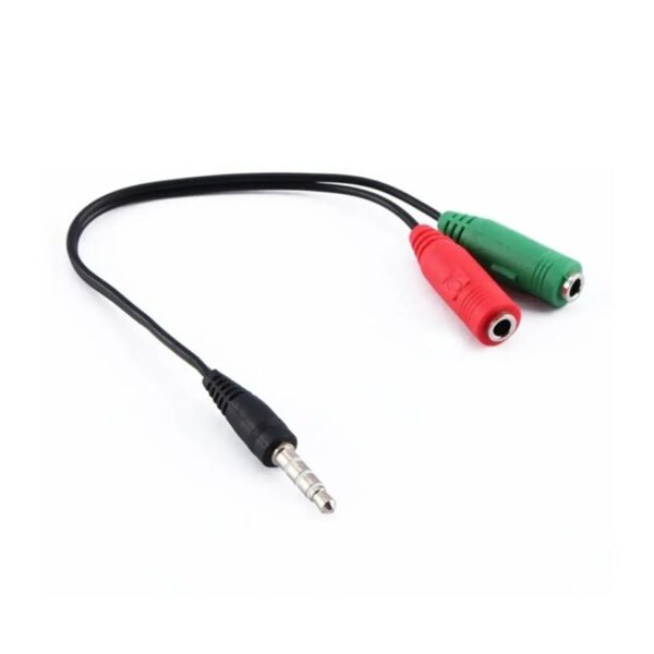 3.5 MM STEREO ERKEK KULAKLIK 3 ÇİZGİLİ + 2 X STEREO DİŞİ MİKROFON HOPARLÖR ÇOKLAYICI KABLO (K0) - Görsel 3