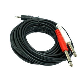 3.5 MM STEREO ERKEK/2X6.3 MM MONO ERKEK 5 METRE SES KABLOSU (81) (K0)