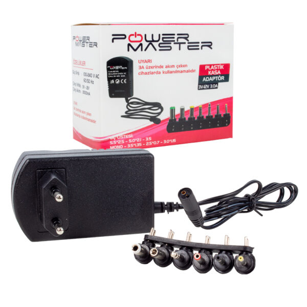 3 VOLT - 12 VOLT 3 AMPER ÇOK UÇLU AYARLI KADEMELİ ADAPTÖR (K0)