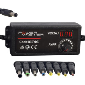 3 VOLT - 12 VOLT - 5 AMPER ÇOK UÇLU AYARLI KADEMELİ ADAPTÖR (K0)