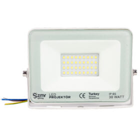 30 WATT - 220 VOLT 6500K IP65 150* IŞIK AÇISI BEYAZ SLİM KASA LED PROJEKTÖR (K0)