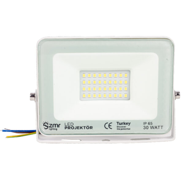 30 WATT - 220 VOLT 6500K IP65 150* IŞIK AÇISI BEYAZ SLİM KASA LED PROJEKTÖR (K0)