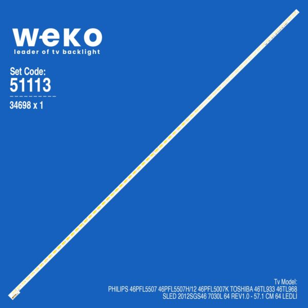 34698X1 SLED 2012SGS46 7030L 64 REV1.0  1 ADET LED BAR (K0)