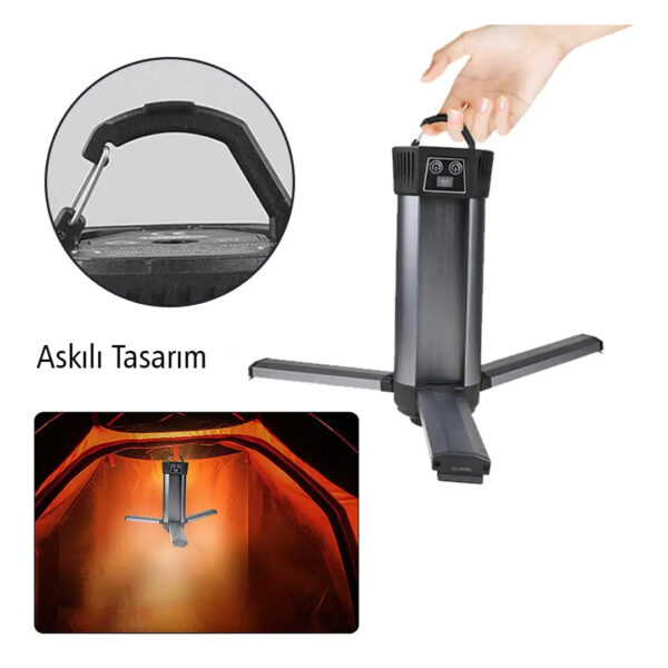 35 WATT USB - TYPE-C GİRİŞLİ P50 VE COB LEDLİ 3 KANATLI KOLLU ÇALIŞMA LAMBASI (K0) - Görsel 3